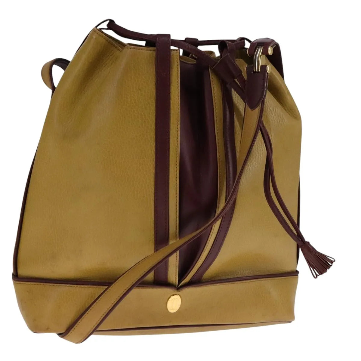 cartier Must de Cartier seau Leather, Yellow, Leather, Shoulder Bag