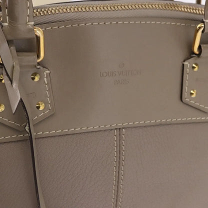 Louis Vuitton Suhali Lockit Leather, Gray, Leather, Handbag