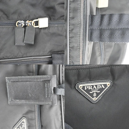Prada Expandable Front Zip Boston Tessuto, Black, Nylon, Travel Bag