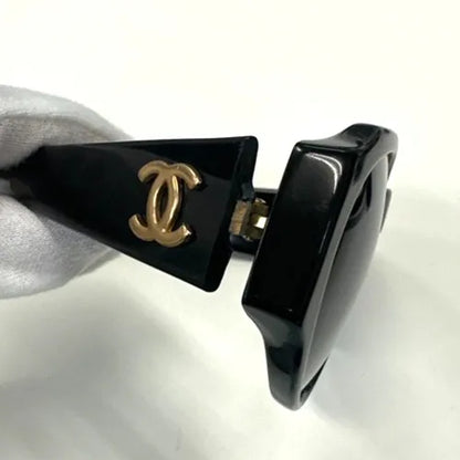 Chanel CHANEL Logo Sunglasses Eye Wear Plastic, Black, Plastic, Sunglasses