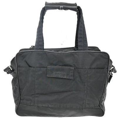 Prada Expandable Front Zip Boston Tessuto, Black, Nylon, Travel Bag