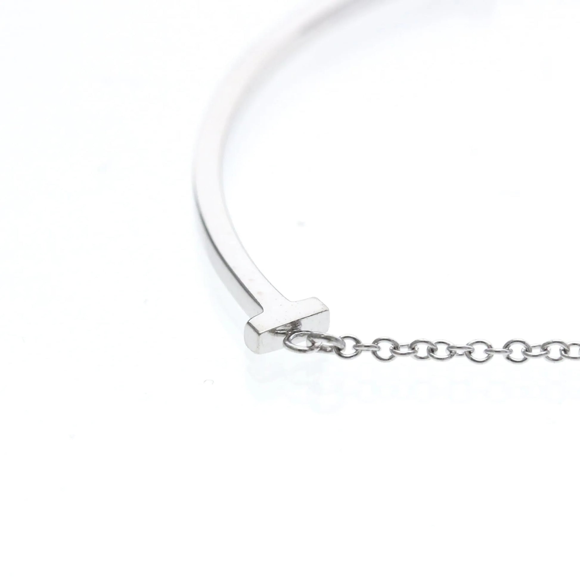 Tiffany & Co. T Smile Pendant 18K White Gold, Silver, White Gold, Necklace