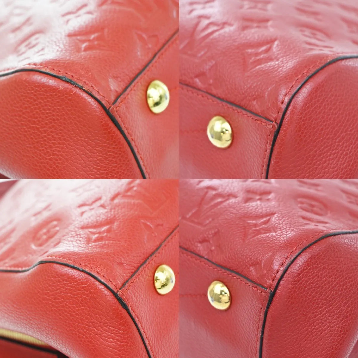Louis Vuitton Montaigne Monogram Empreinte Leather, Red, Leather, Handbag