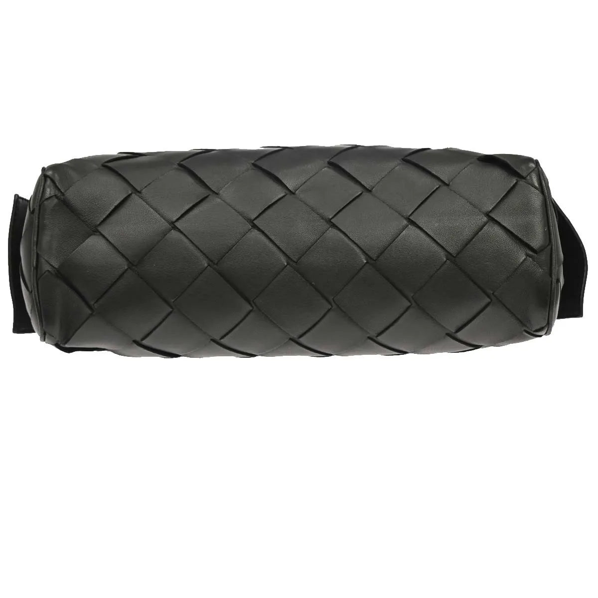 Bottega Veneta Zip Clutch Leather with Intrecciato Snakeskin Detail, Black, Leather, Clutch