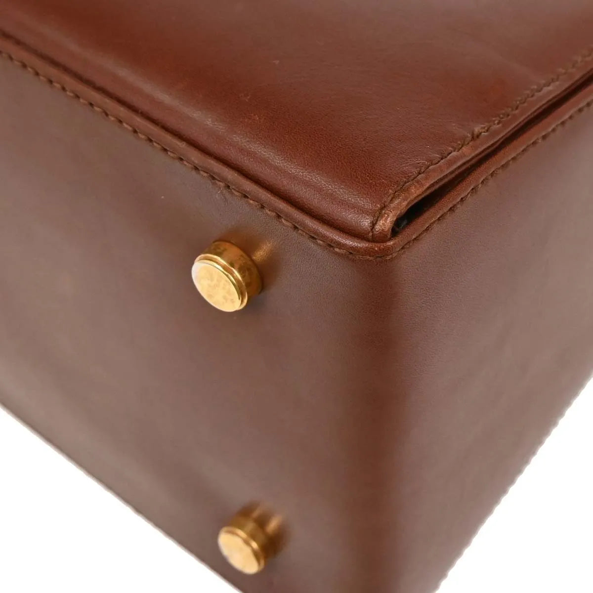Salvatore Ferragamo Gancini Convertible Top Handle Leather, Brown, Leather, Handbag