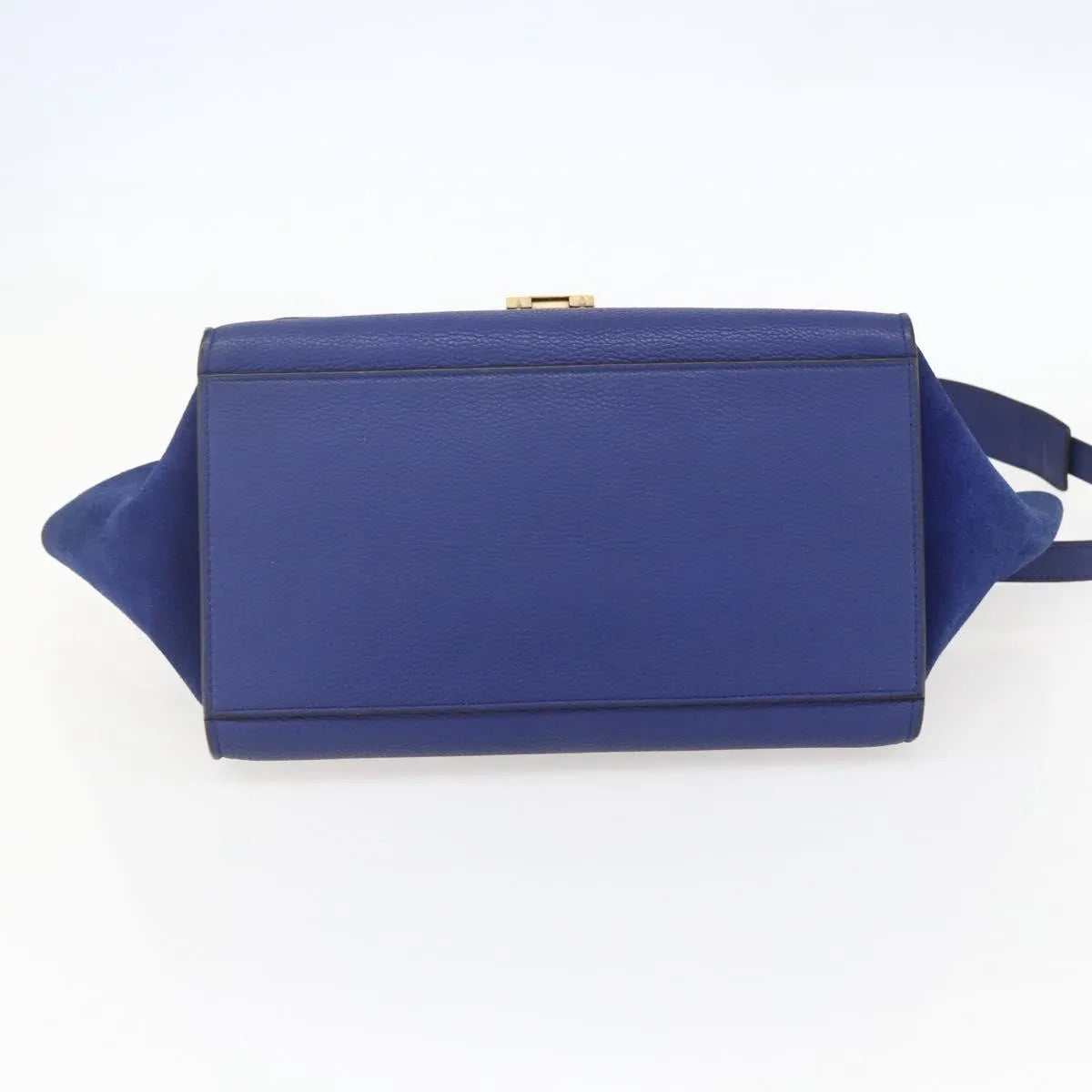 Celine Trapeze Leather, Blue, Leather, Handbag