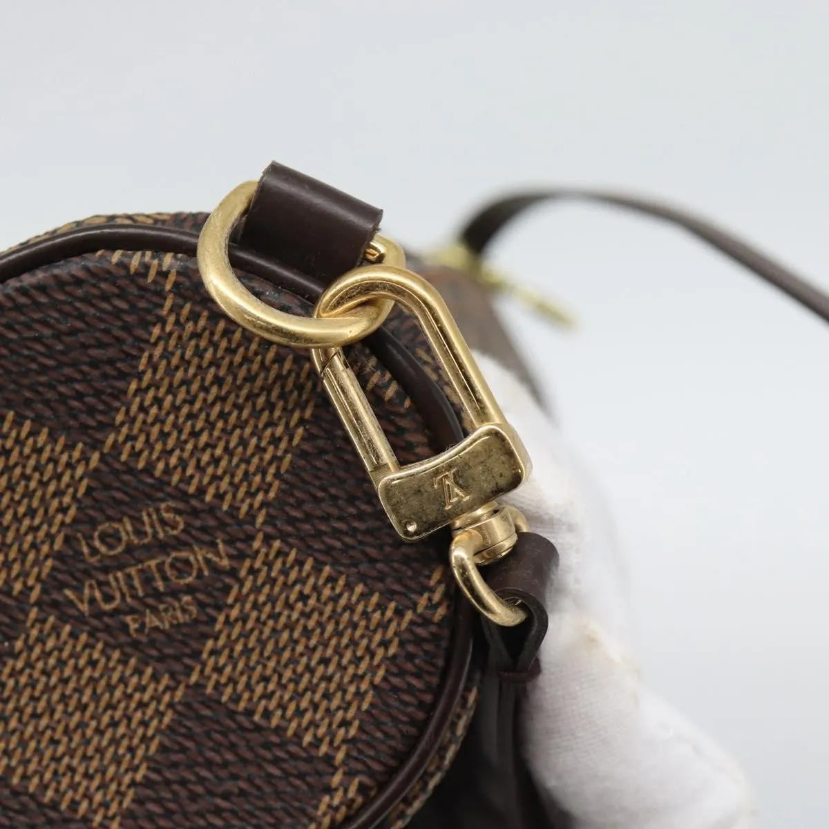 Louis Vuitton Papillon Pochette Damier Ebene, Brown, Canvas, Clutch