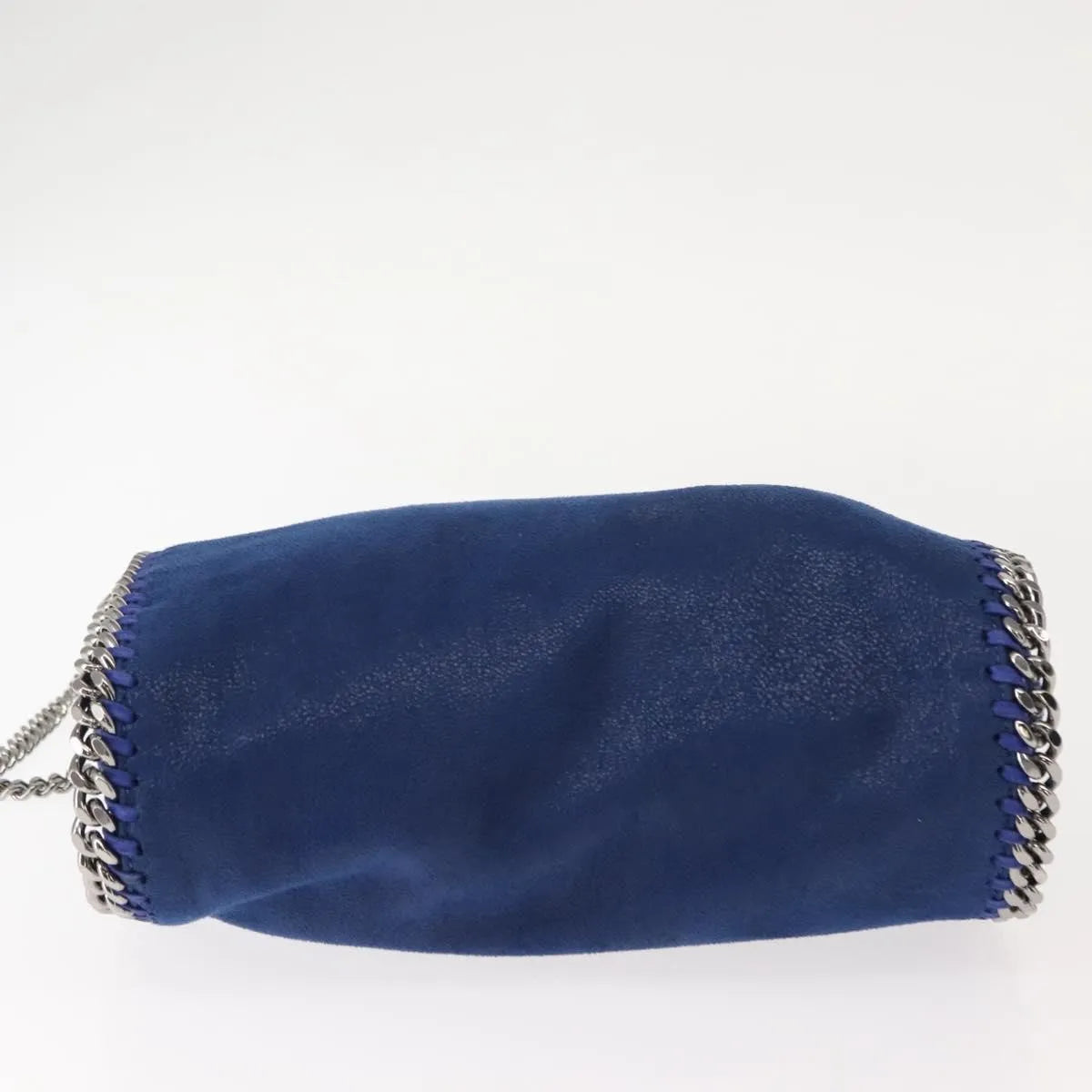 Stella McCartney Falabella Fold Over Shaggy Deer, Blue, Polyester, Shoulder Bag