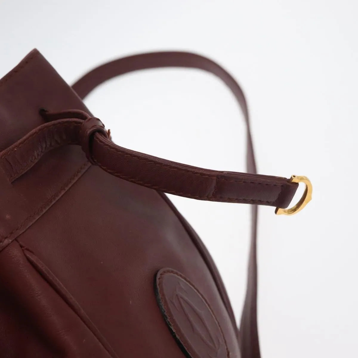 cartier Must de cartier Leather, Burgundy, Leather, Shoulder Bag
