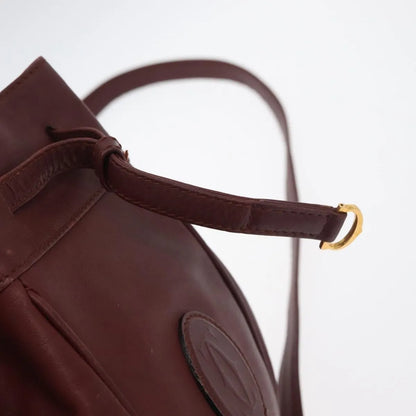 cartier Must de cartier Leather, Burgundy, Leather, Shoulder Bag