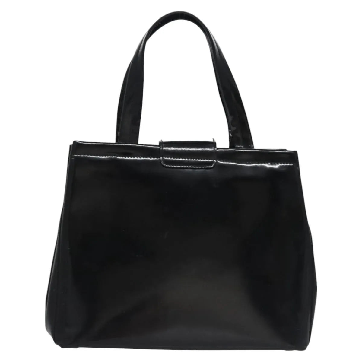 Salvatore Ferragamo Vala Leather, Black, Patent Leather, Handbag