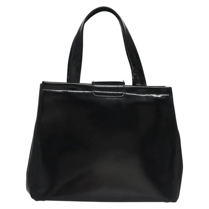 Salvatore Ferragamo Vala Leather, Black, Patent Leather, Handbag