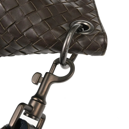 Bottega Veneta Intrecciato Shoulder Leather, Brown, Leather, Shoulder Bag