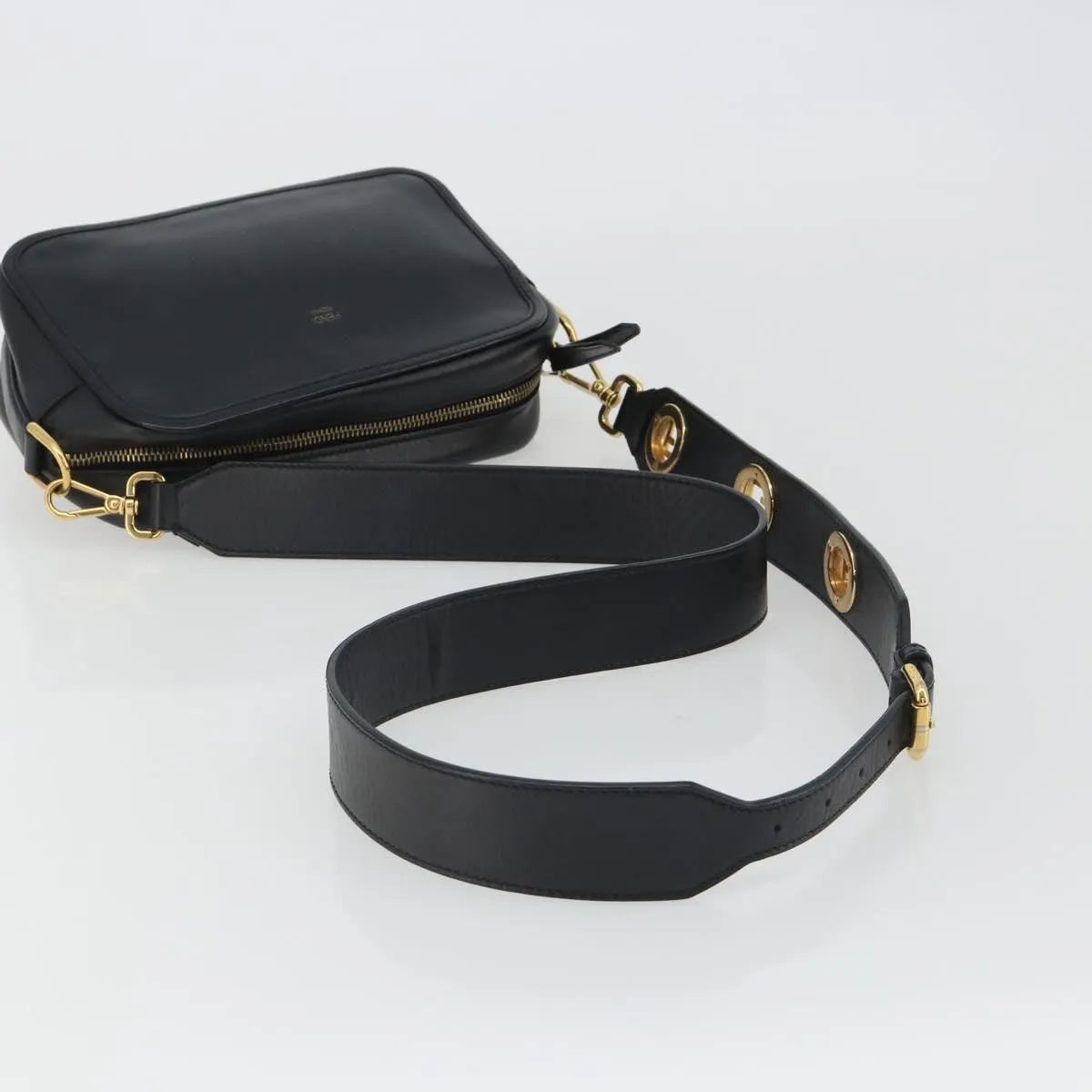 Fendi F is Fendi Camera Leather, Navy, Leather, Shoulder Bag