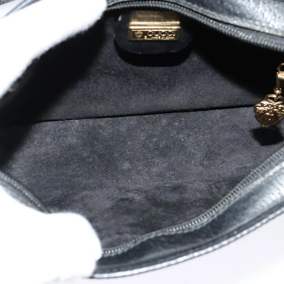 Gucci Vintage Leather, Black, Leather, Shoulder Bag