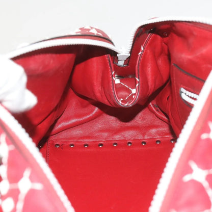 Valentino Garavani Free Rockstud Spike Duffle Quilted Leather, Red, Leather, Shoulder Bag