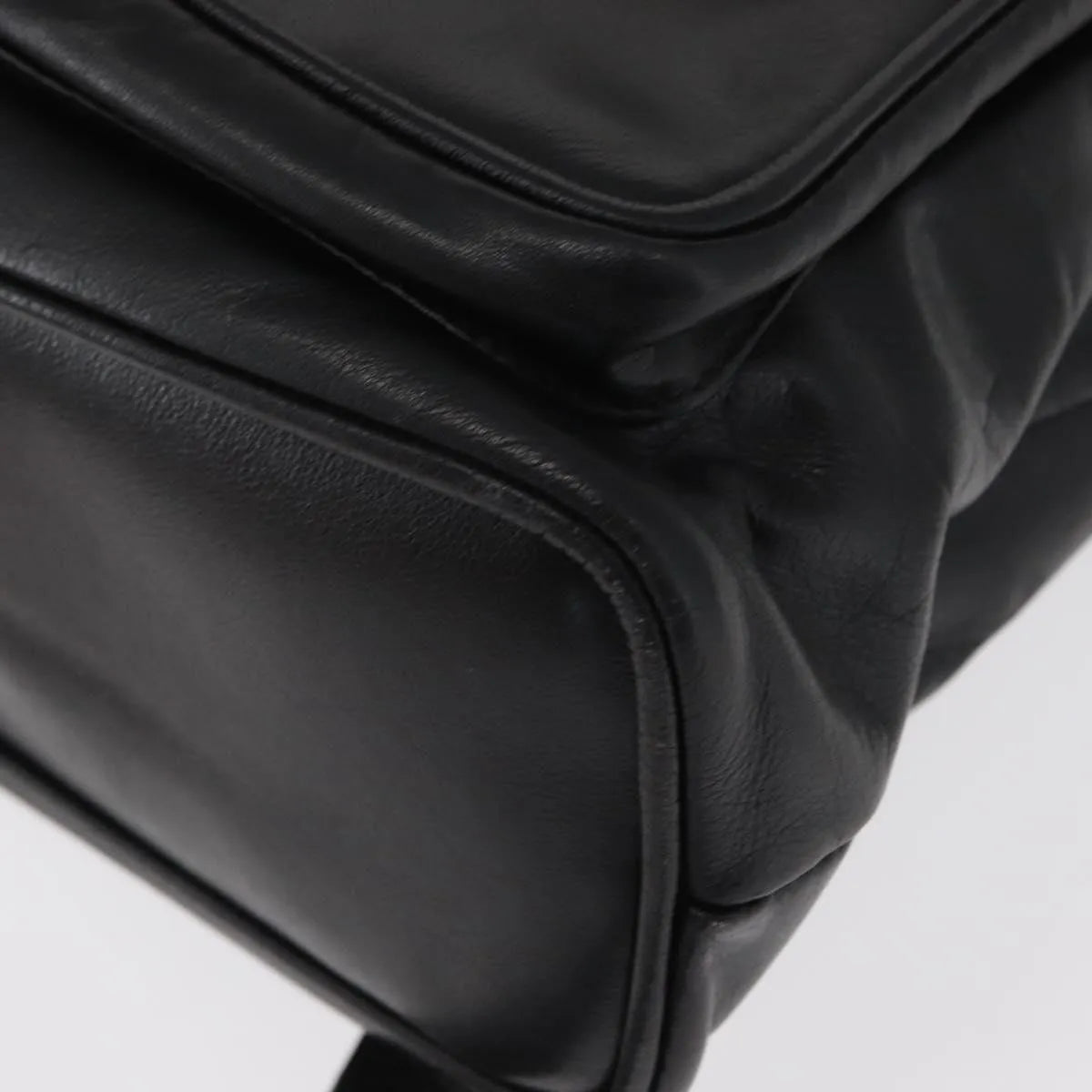 Gucci Vintage Bamboo Leather, Black, Leather, Backpack