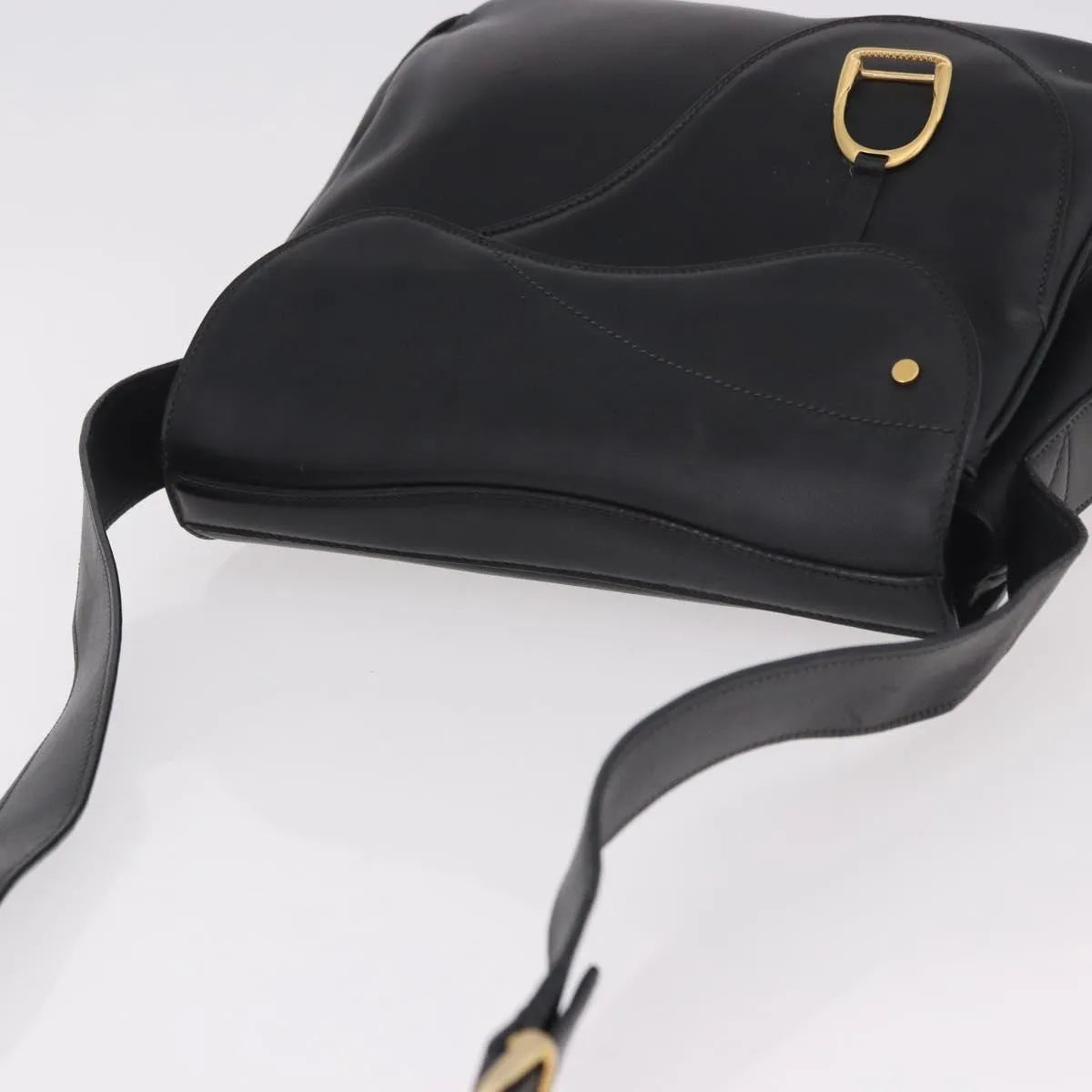 Gucci Vintage Leather, Black, Leather, Shoulder Bag