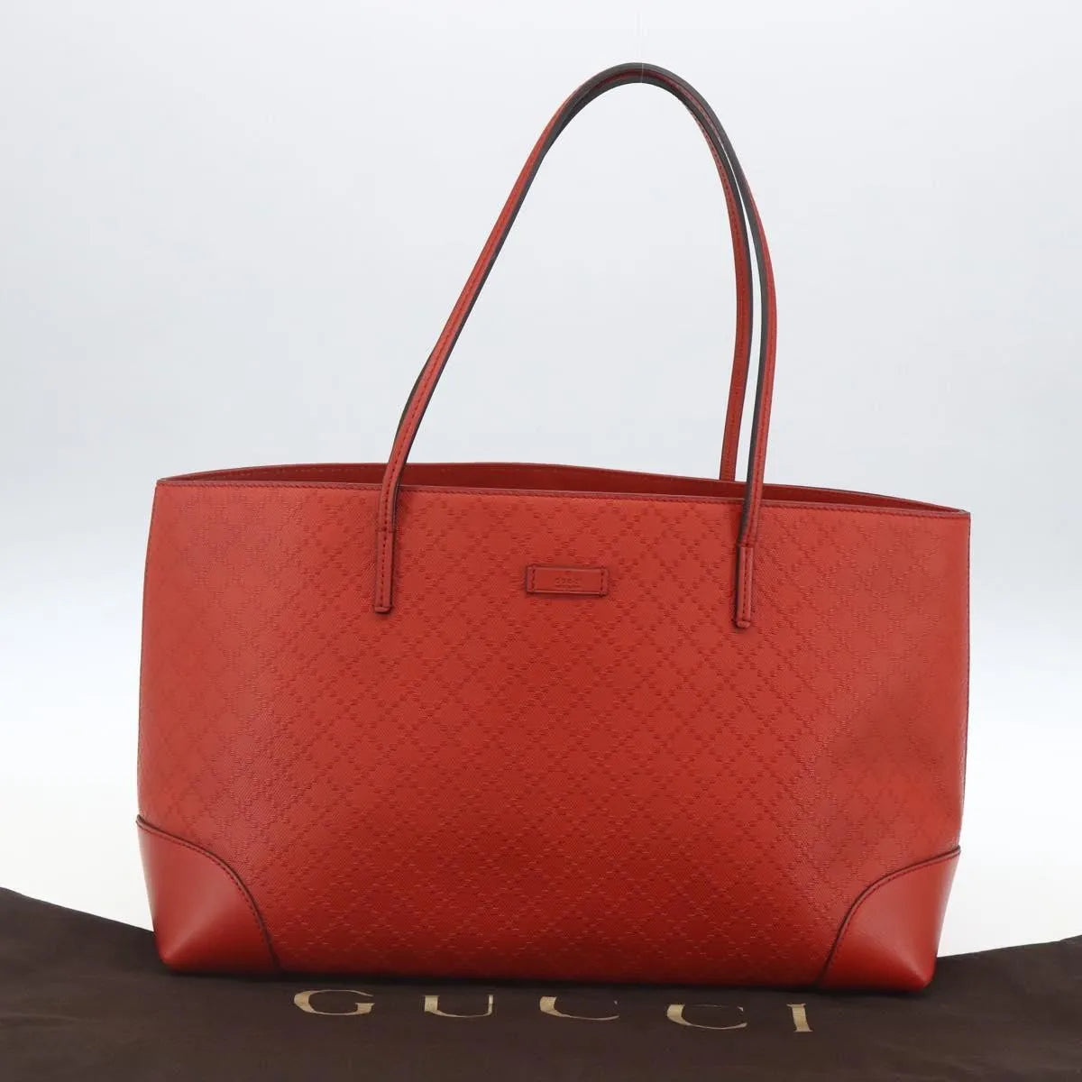 Gucci Bright Tote Diamante Leather, Red, Leather, Tote Bag