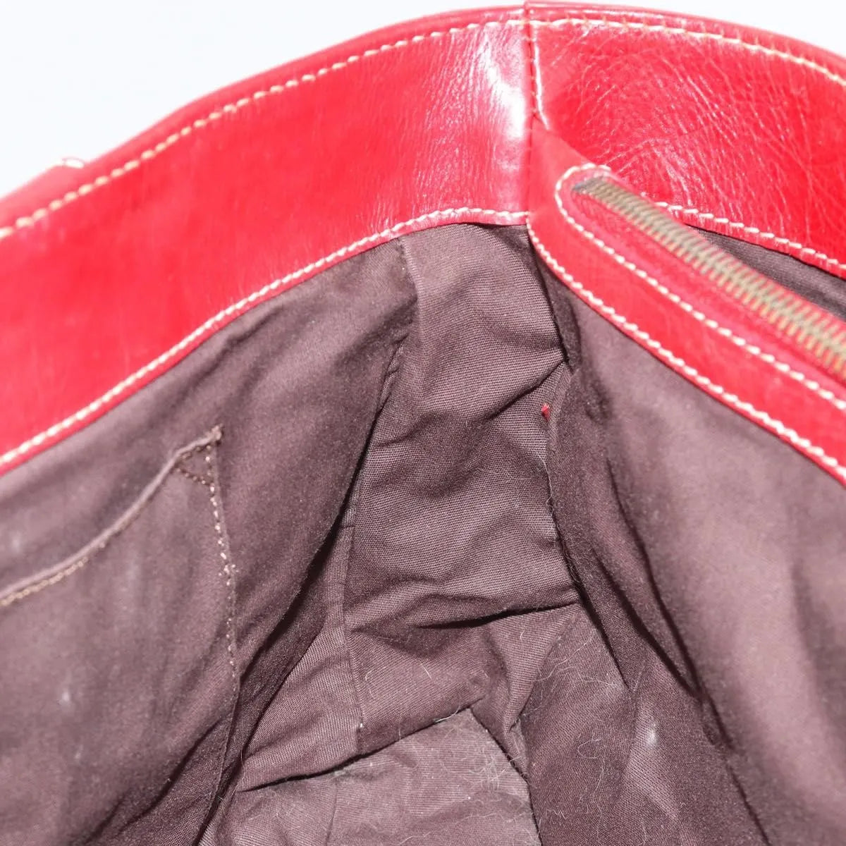 Celine Boogie Satchel Leather, Red, Leather, Handbag