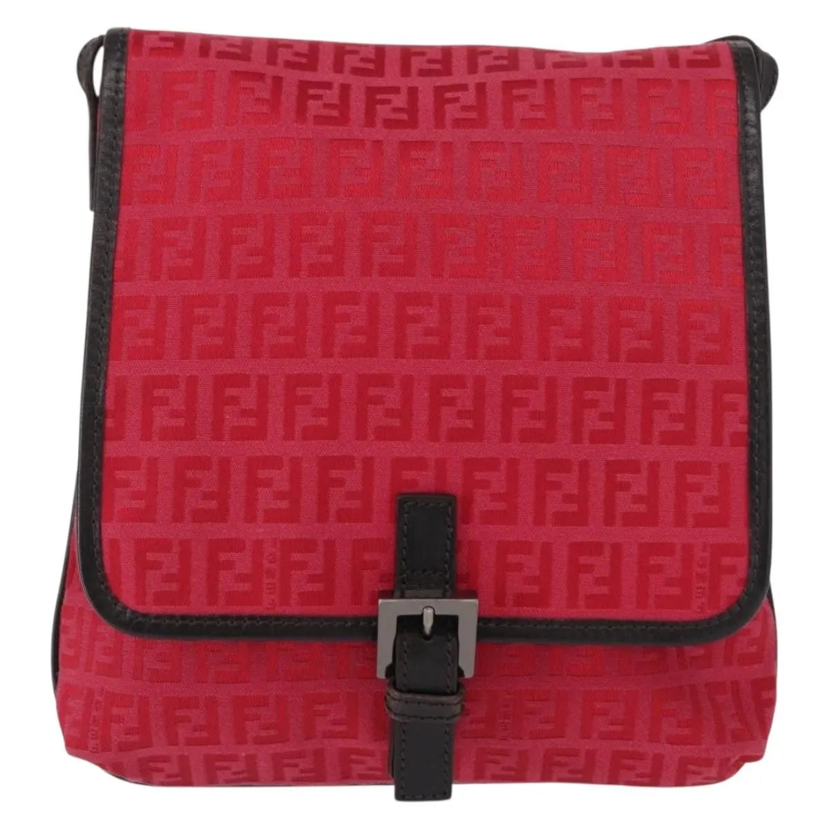 Fendi Vintage Flap Zucchino Canvas, Red, Canvas, Shoulder Bag