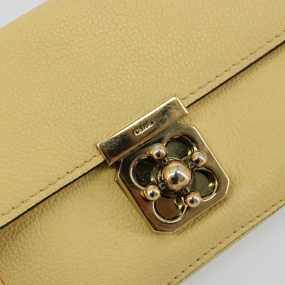 Chloe Marcie Continental Leather, Yellow, Leather, Wallet