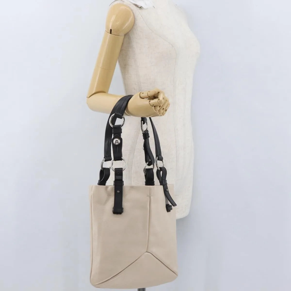 Saint Laurent Vintage handbag Leather, Beige, Leather, Handbag