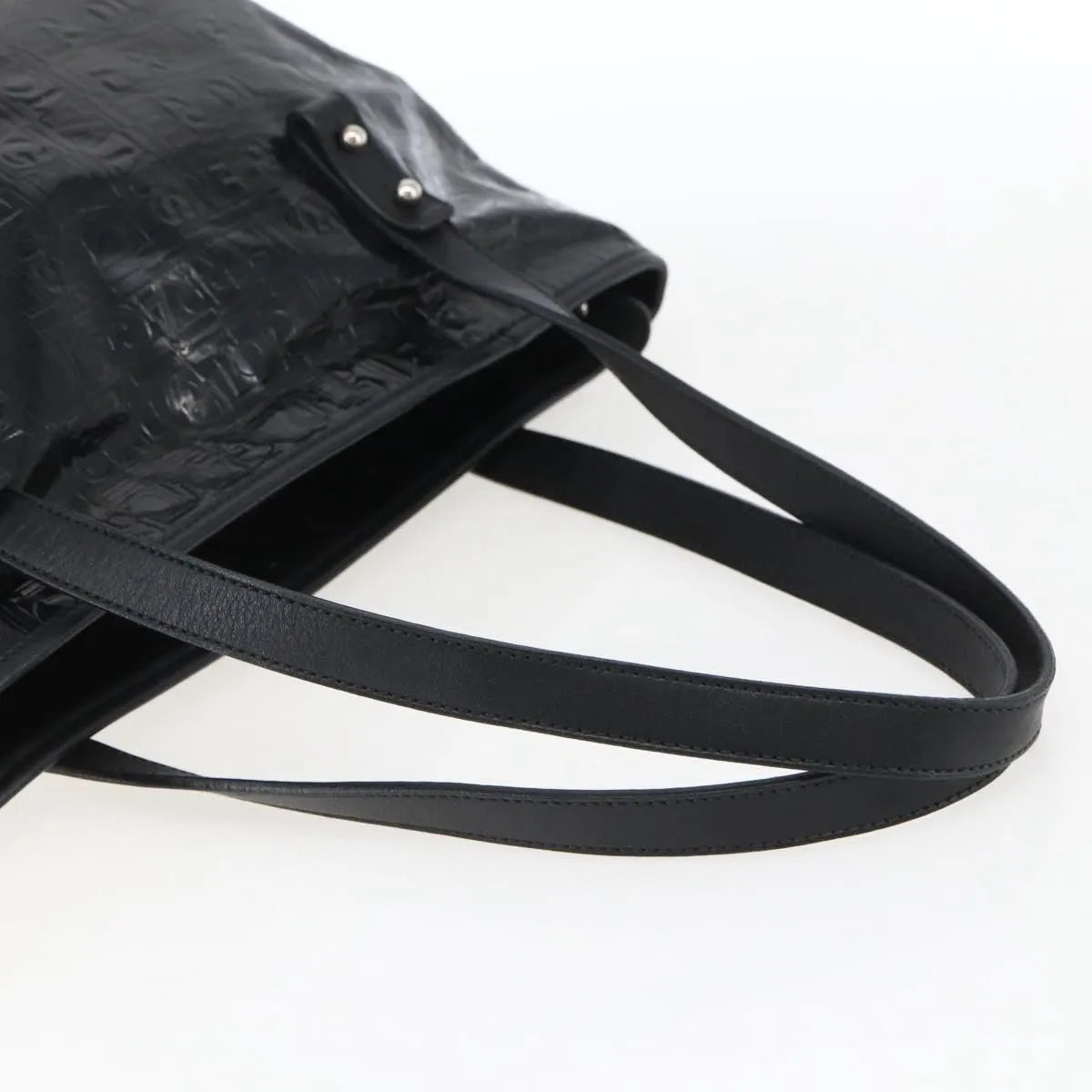 Salvatore Ferragamo Vintage Patent Leather, Black, Patent Leather, Tote Bag