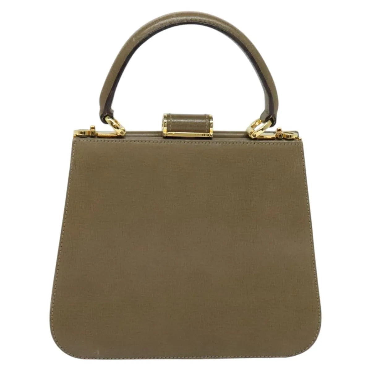 Salvatore Ferragamo Gancini Leather, Brown, Leather, Handbag