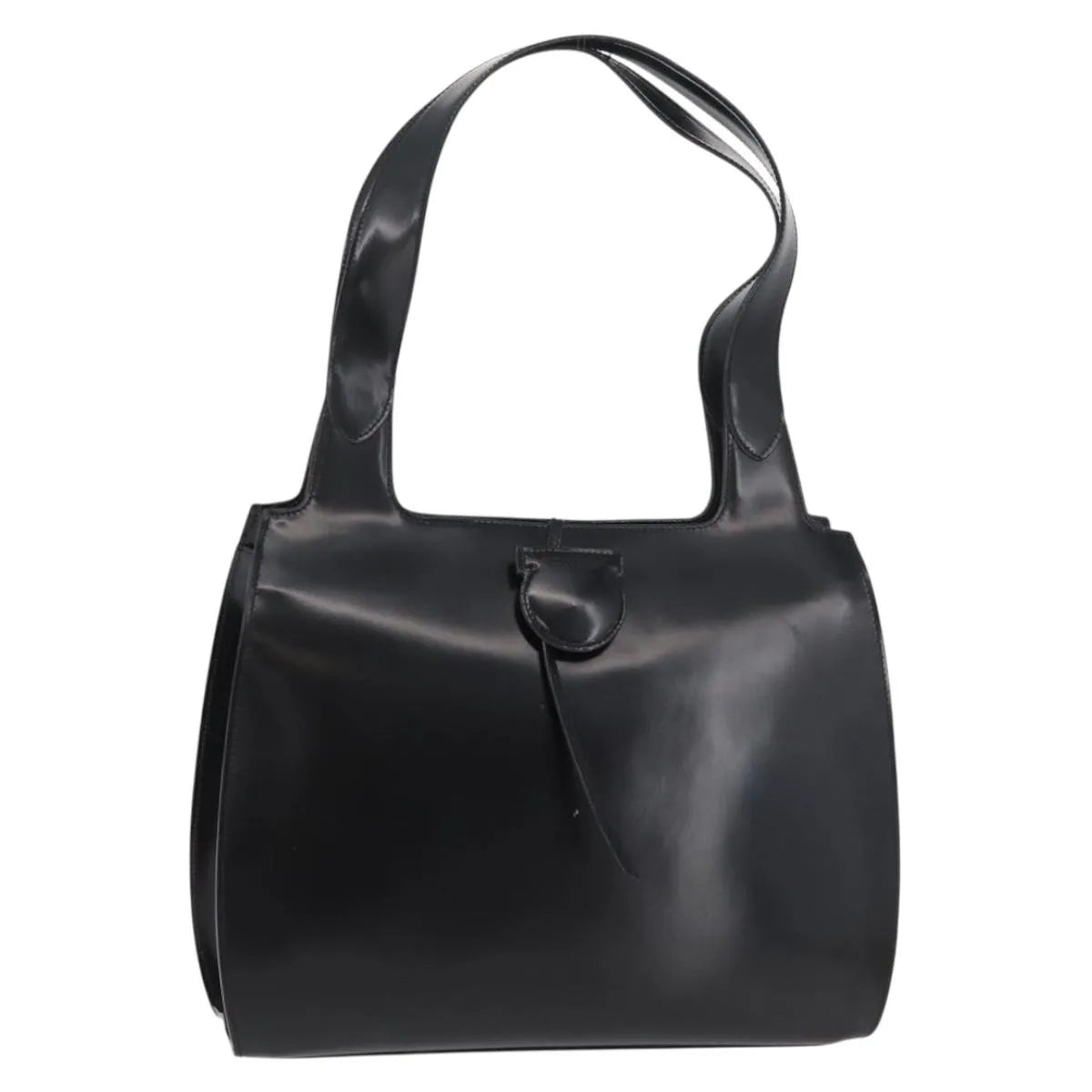 Salvatore Ferragamo Gancini Tote Patent leather, Black, Patent Leather, Tote Bag