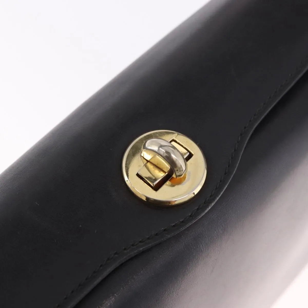 Gucci Vintage Convertible Bamboo Box Leather, Black, Leather, Handbag