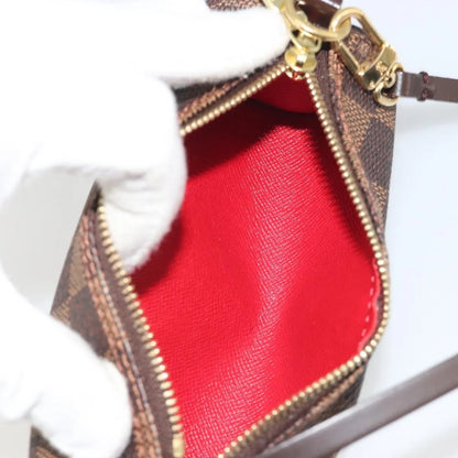 Louis Vuitton Papillon Pochette Damier Ebene, Brown, Canvas, Clutch