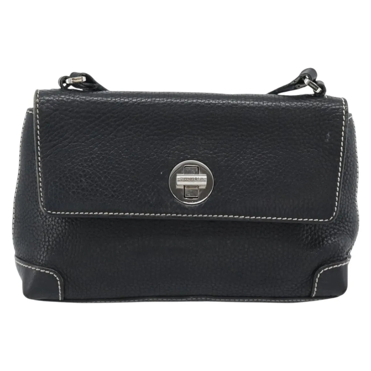 Tiffany & Co. Vintage Leather, Black, Leather, Shoulder Bag