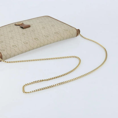 Christian Dior Vintage Honeycomb chain Canvas, Beige, Canvas, Shoulder Bag