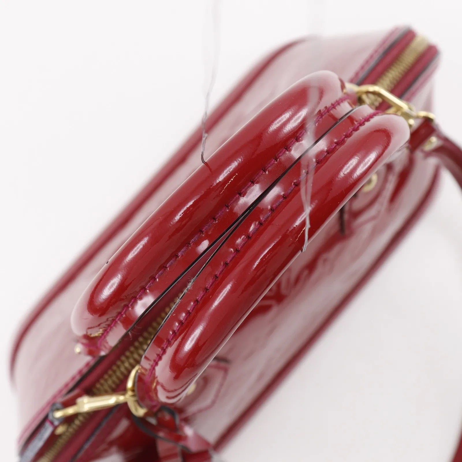 Louis Vuitton Alma Vernis, Red, Patent Leather, Handbag