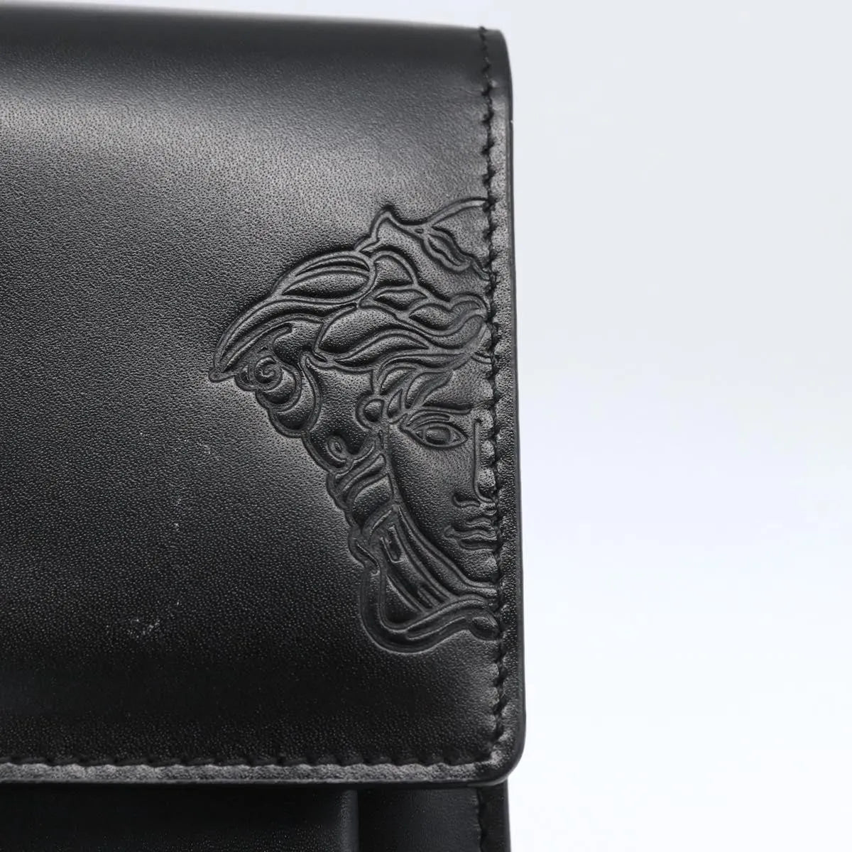 Versace Vintage Clutch Leather, Black, Leather, Clutch