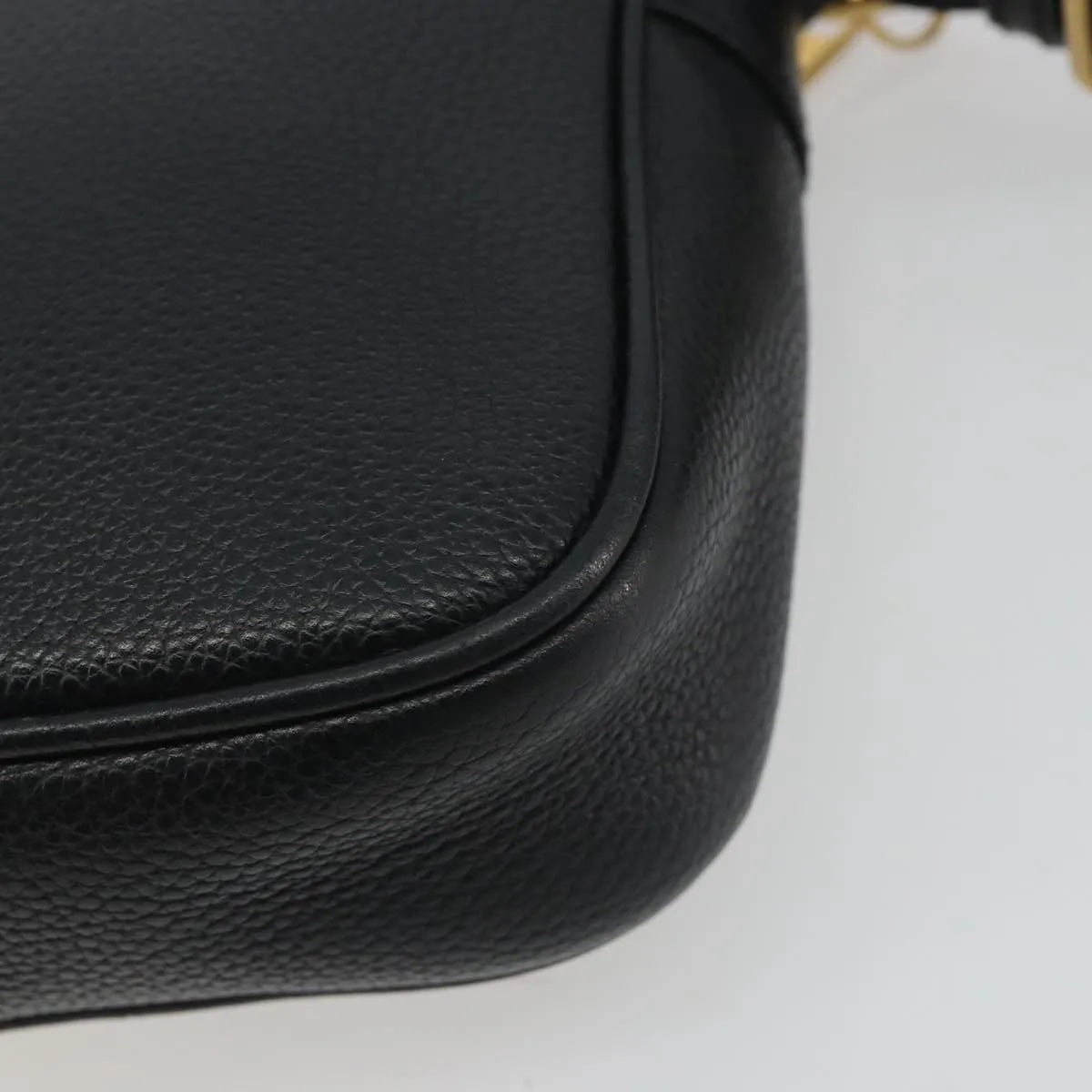 Gucci Logo Zip Messenger Printed Leather, Black, Leather, Clutch