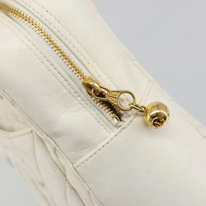 Chanel CC handbag Leather, White, Canvas, Handbag