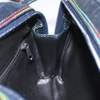 Fendi Vintage Zip Leather, Navy, Leather, Shoulder Bag
