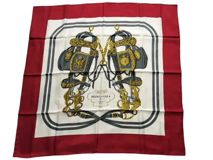 Hermes Carré 90 Silk multicolor, Red, Silk, Scarf