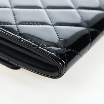 Chanel CC French Flap Quilted Patent Leather, Black, Patent Leather, Wallet
