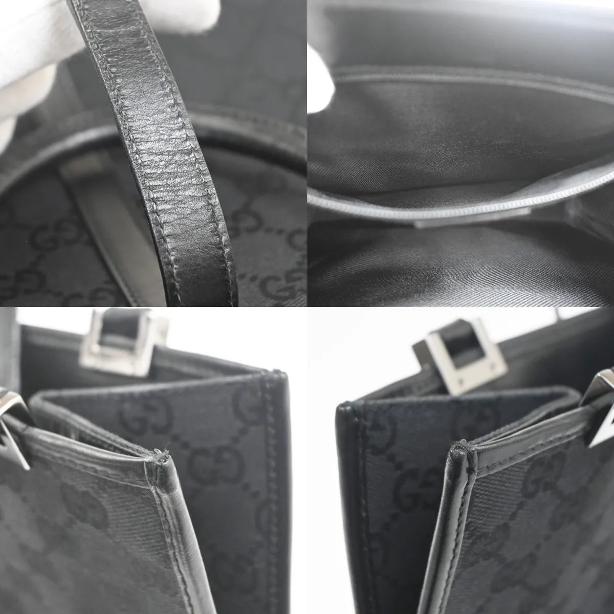 Gucci Jackie Tote GG Canvas and leather, Black, Canvas, Handbag