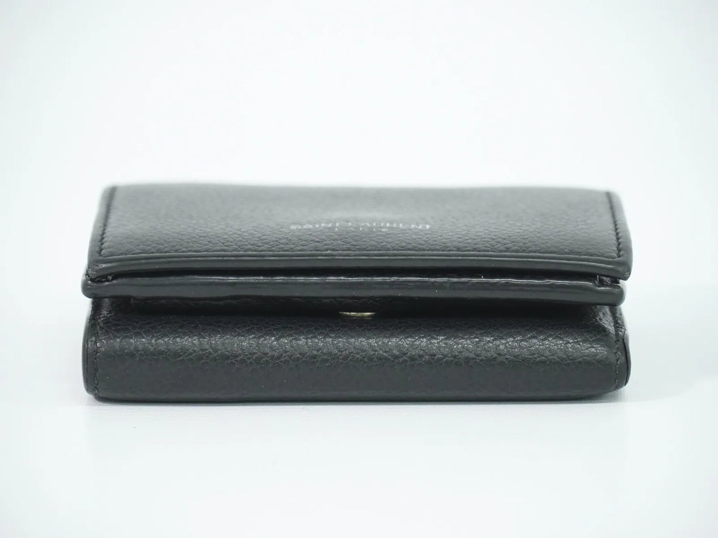 Saint Laurent Compact Matelasse Leather, Black, Leather, Wallet