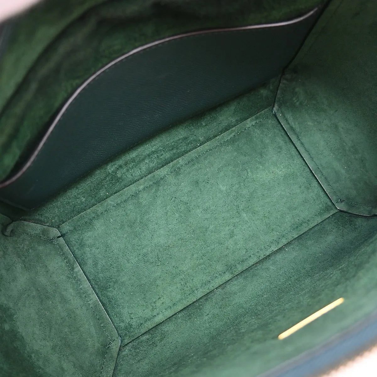 Celine Belt Textured Leather, Green, Leather, Handbag