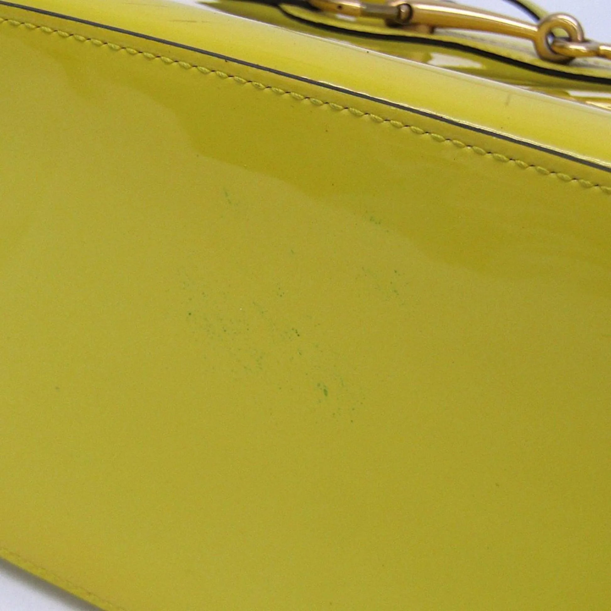 Gucci Bright Bit Convertible Tote Patent leather, Yellow, Patent Leather, Handbag