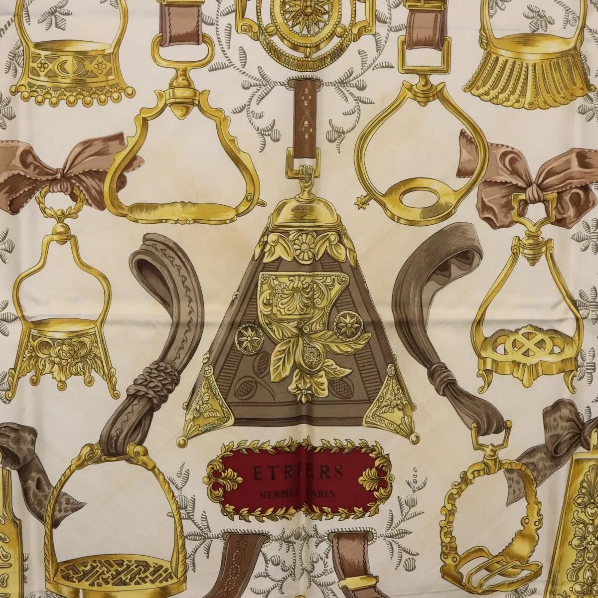 Hermes Carré 90 Silk multicolor, Burgundy, Silk, Scarf