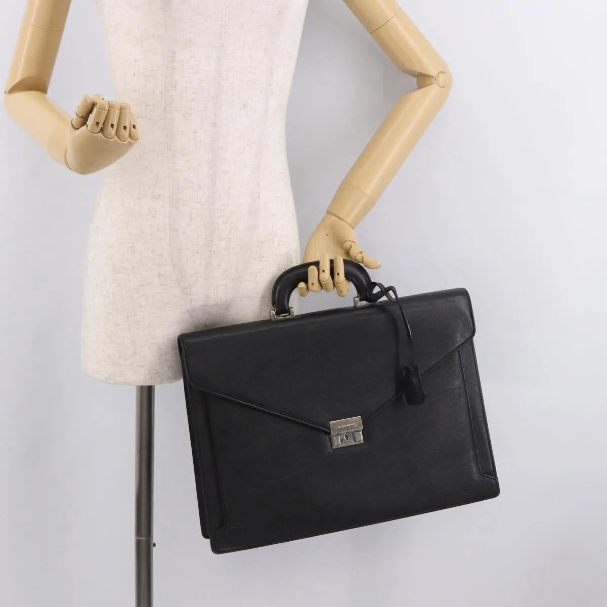 Burberry Vintage Leather, Black, Leather, Briefcase
