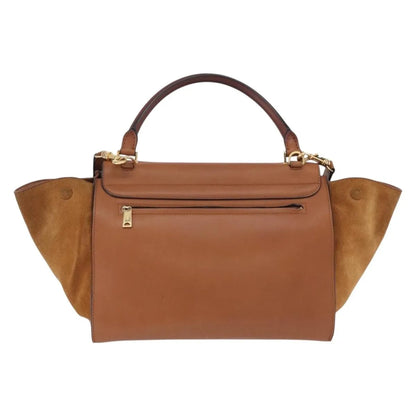 Celine Trapeze Leather, Brown, Leather, Handbag