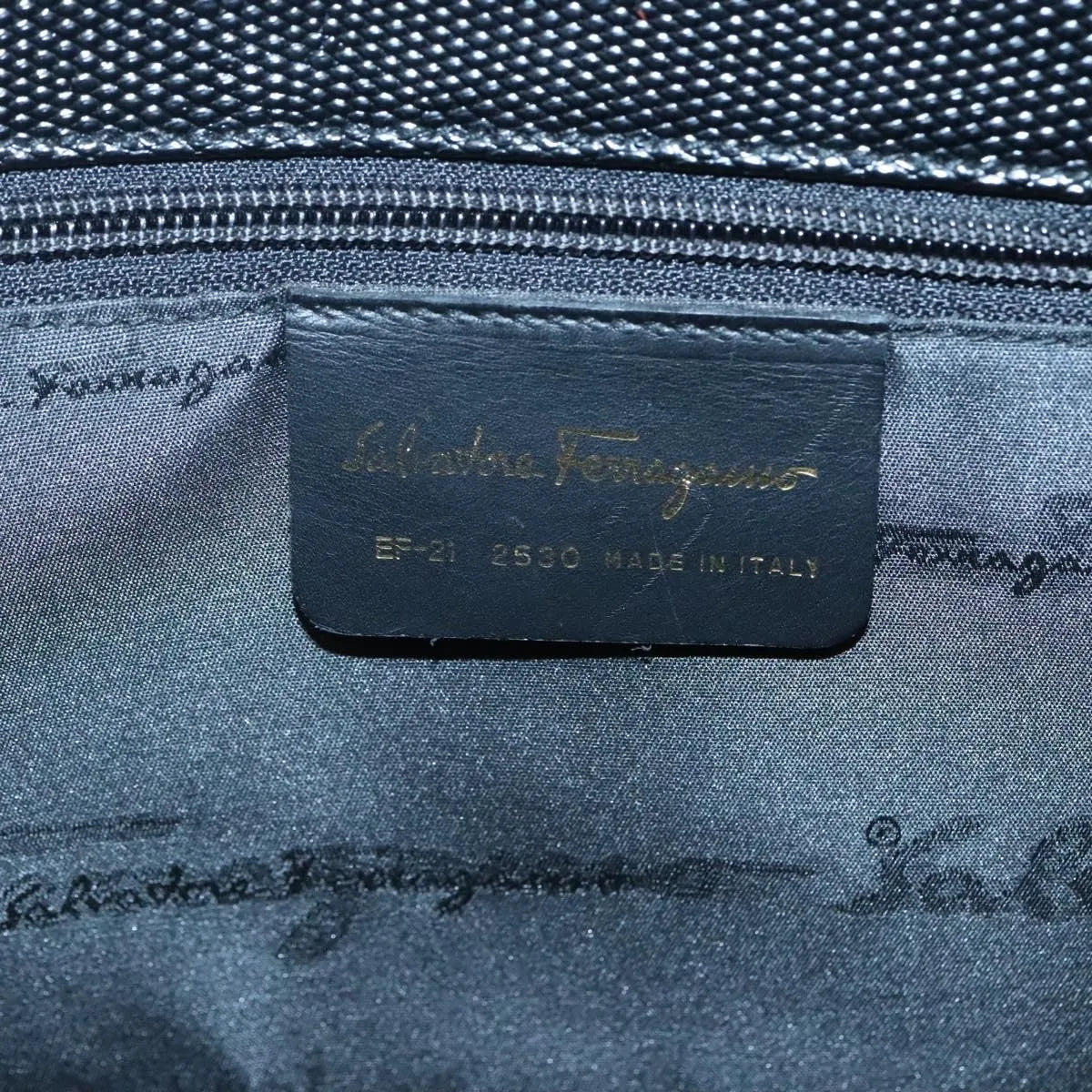 Salvatore Ferragamo Vintage Vara Bow Tote Lizard Embossed Leather, Black, Leather, Tote Bag