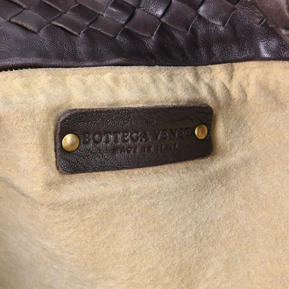 Bottega Veneta Belted Handle Tote Intrecciato Nappa, Brown, Leather, Tote Bag